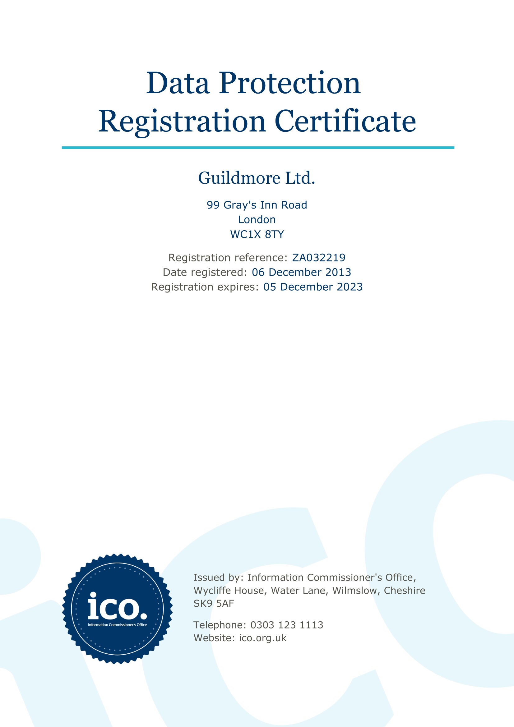 Registration Certificate - ZA032219