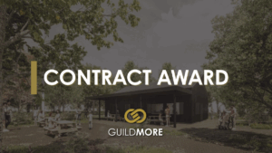 Render of sustainable timber frame cafe and civils works at Hole Farm in Essex.