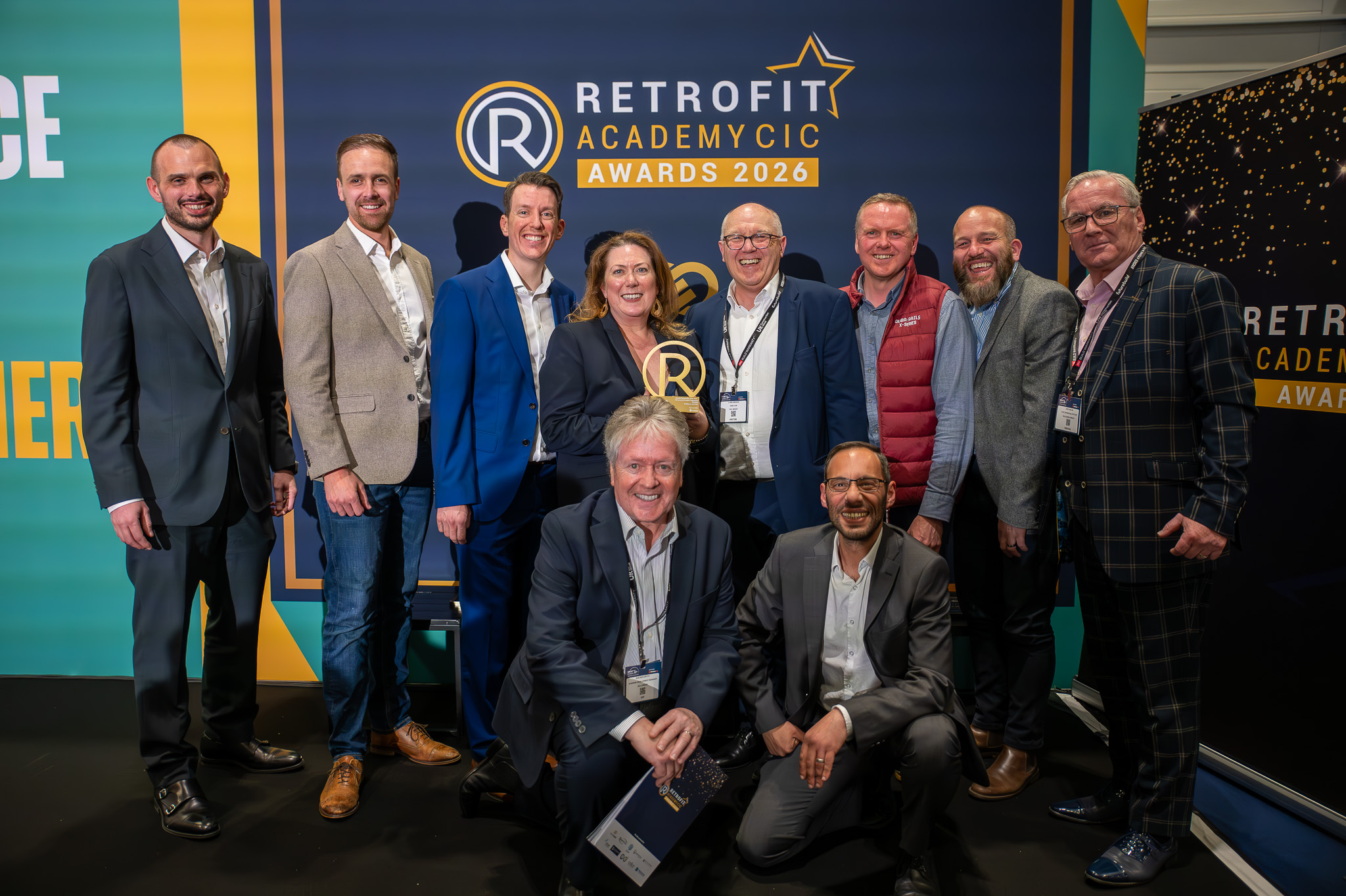 Guildmore Group Team accepting Partnership Award with Abri at The Retrofit Academy Awards 2026